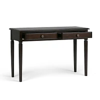 Simpli Home - Connaught Rectangular Solid Pine 2-Drawer Table - Dark Chestnut Brown