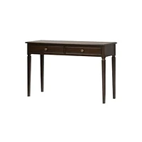 Simpli Home - Connaught Rectangular Solid Pine 2-Drawer Table - Dark Chestnut Brown