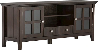 Simpli Home - Acadian TV Cabinet for Most TVs Up to 66" - Tobacco Brown