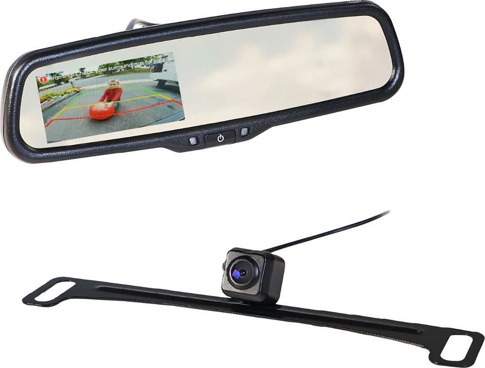 EchoMaster - 4.3” Rear-View Mirror Monitor and Back-Up Camera Kit - Black