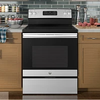 GE - 5.3 Cu. Ft. Freestanding Electric Range with Self-cleaning