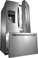 Samsung - 24.6 cu. ft. French Door Refrigerator with Thru-the-Door Ice and Water - Stainless Steel