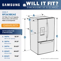 Samsung - 24.6 cu. ft. French Door Refrigerator with Thru-the-Door Ice and Water - Stainless Steel