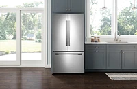 Samsung - 24.6 cu. ft. French Door Refrigerator with Thru-the-Door Ice and Water - Stainless Steel
