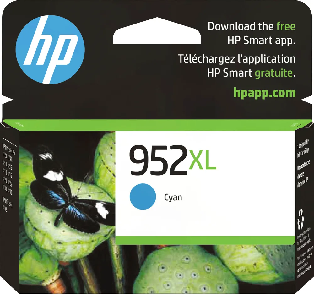 HP - 952XL High-Yield Ink Cartridge - Cyan