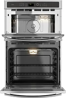 GE Profile - 27" Built-In Double Electric Convection Wall Oven with Built-In Microwave - Stainless Steel