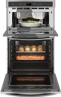 GE Profile - 27" Built-In Double Electric Convection Wall Oven with Built-In Microwave - Stainless Steel