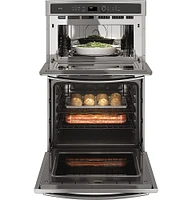 GE Profile - 27" Built-In Double Electric Convection Wall Oven with Built-In Microwave - Stainless Steel