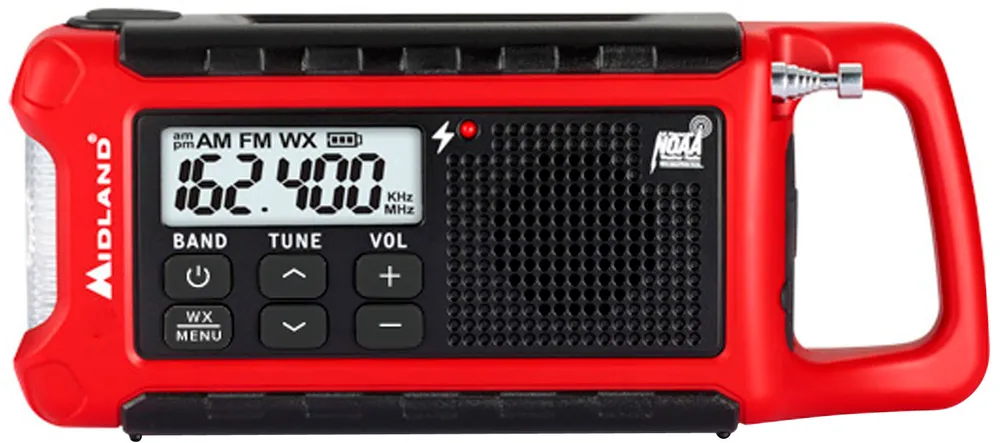 Midland - Weather Alert Radio - Red, Black