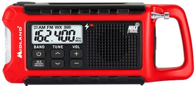 Midland - Weather Alert Radio - Red, Black