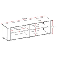 CorLiving - Fillmore Black Wooden TV Stand, for TVs up to 75" - Ravenwood Black