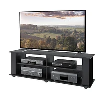 CorLiving - Fillmore Black Wooden TV Stand, for TVs up to 75" - Ravenwood Black
