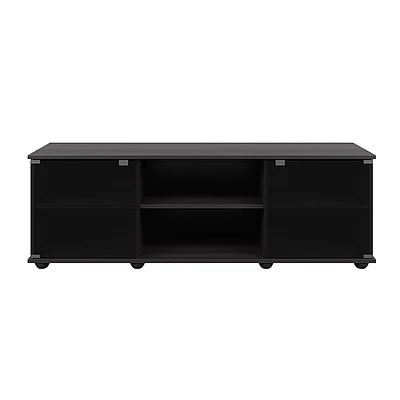 CorLiving - Holland Black Wooden TV Stand, for TVs up to 75" - Ravenwood Black