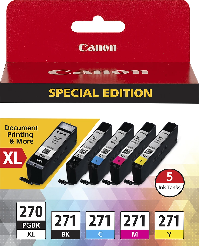 Canon - 270 XL/CLI-271 5-Pack Special Edition Ink Cartridges - Black/Cyan/Magenta/Yellow
