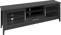 CorLiving - Jackson Wooden TV Stand, for TVs up to 85" - Black Wood Grain