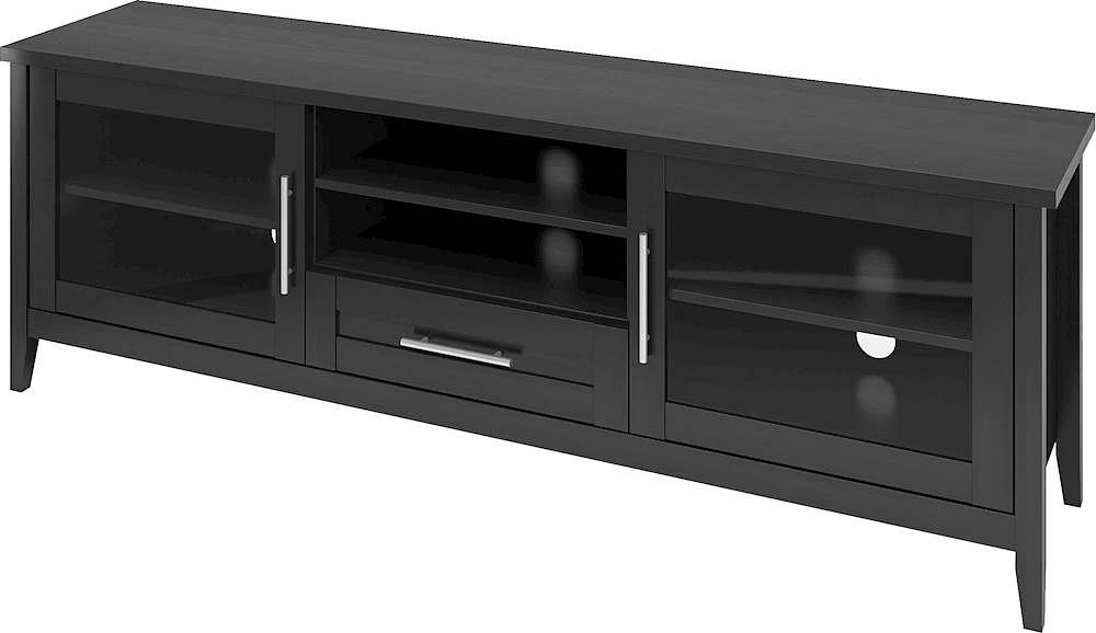 CorLiving - Jackson Wooden TV Stand, for TVs up to 85" - Black Wood Grain