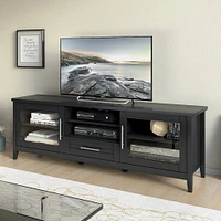 CorLiving - Jackson Wooden TV Stand, for TVs up to 85" - Black Wood Grain