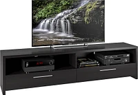 CorLiving - Fernbrook TV Stand, for TVs up to 95" - Black Faux Wood Grain