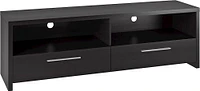 CorLiving - Fernbrook TV Stand with Drawers, for TVs up to 75" - Black Faux Wood Grain