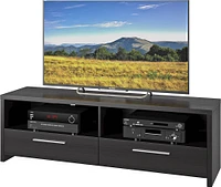 CorLiving - Fernbrook TV Stand with Drawers, for TVs up to 75" - Black Faux Wood Grain