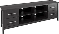 CorLiving - Jackson Wooden Extra Wide TV Stand, for TVs up to 85" - Black Wood Grain