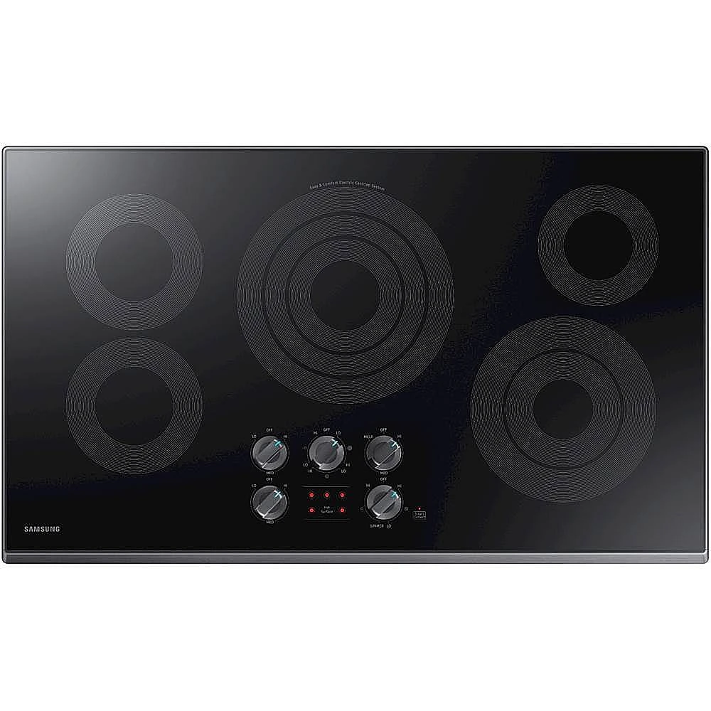 Samsung - 36" Electric Cooktop with WiFi - Black Stainless Steel