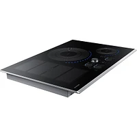 Samsung - 30" Induction Cooktop with WiFi and Virtual Flame - Stainless Steel