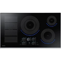 Samsung - 36" Induction Cooktop with WiFi and Virtual Flame - Stainless Steel