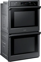 Samsung - 30" Double Wall Oven with Steam Cook and WiFi - Black Stainless Steel