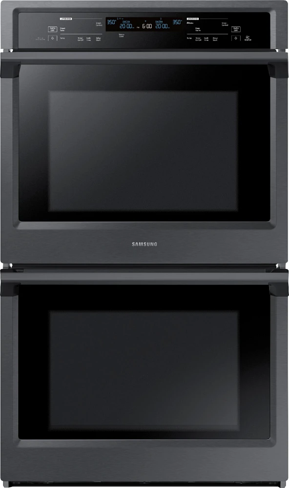 Samsung - 30" Double Wall Oven with Steam Cook and WiFi - Black Stainless Steel