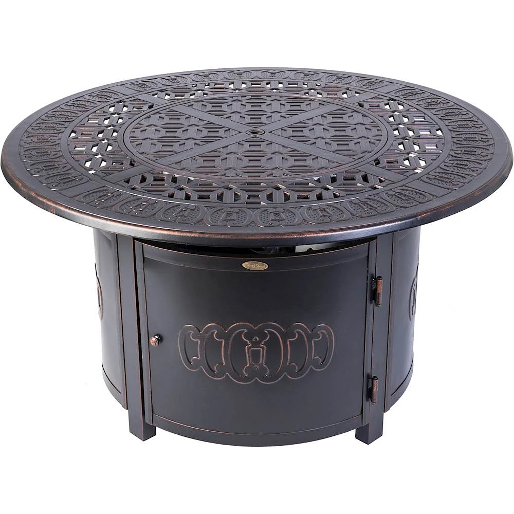 Fire Sense - Dynasty Round Cast Aluminum LPG Fire Pit - Antique Bronze