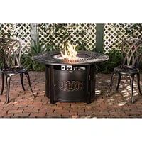 Fire Sense - Dynasty Round Cast Aluminum LPG Fire Pit - Antique Bronze