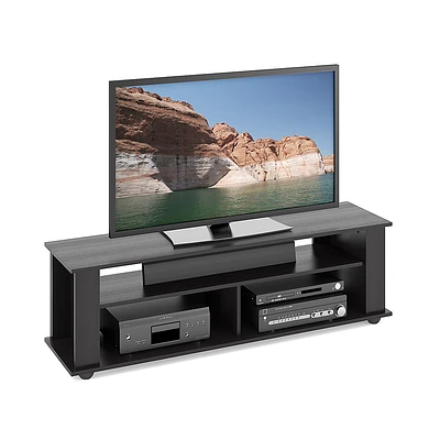 CorLiving - Bakersfield Black Wooden TV Stand, for TVs up to 75" - Ravenwood Black