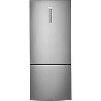 Haier - 15 Cu. Ft. Bottom-Freezer Refrigerator - Stainless Steel