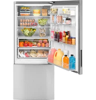 Haier - 15 Cu. Ft. Bottom-Freezer Refrigerator - Stainless Steel