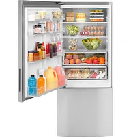 Haier - 15 Cu. Ft. Bottom-Freezer Refrigerator - Stainless Steel