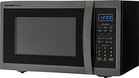 Sharp - Carousel 1.4 Cu. Ft. Mid-Size Microwave - Black Stainless Steel