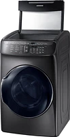 Samsung - 7.5 Cu. Ft. Smart Electric Dryer with Steam and FlexDry™ - Black Stainless Steel
