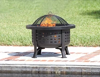 Fire Sense - Alpina Round Slate Top Fire Pit - Black