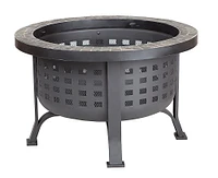 Fire Sense - Alpina Round Slate Top Fire Pit - Black