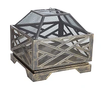 Fire Sense - Catalano Square Fire Pit - Antique bronze