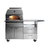 Lynx - 30" Napoli Pizza Oven on Mobile Kitchen Cart - Stainless Steel