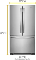 Whirlpool - 25.2 Cu. Ft. French Door Refrigerator with Internal Water Dispenser