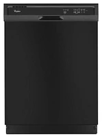 Whirlpool - 24" Front Control Built-In Dishwasher with 1-Hour Wash Cycle, 55dBA - Black