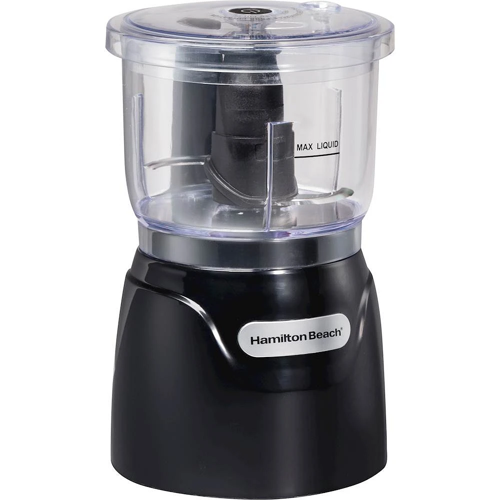 Hamilton Beach - Stack & Press 3-Cup Food Chopper - Black