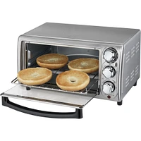 Hamilton Beach - 4-Slice Toaster Oven - Stainless Steel