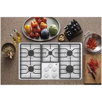 GE - 36" Gas Cooktop - White