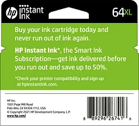 HP - 64XL High-Yield Ink Cartridge - Black