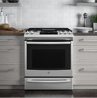 GE - 5.6 Cu. Ft. Slide-In Gas Convection Range