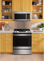 GE - 5.3 Cu. Ft. Slide-In Electric Range - Stainless Steel